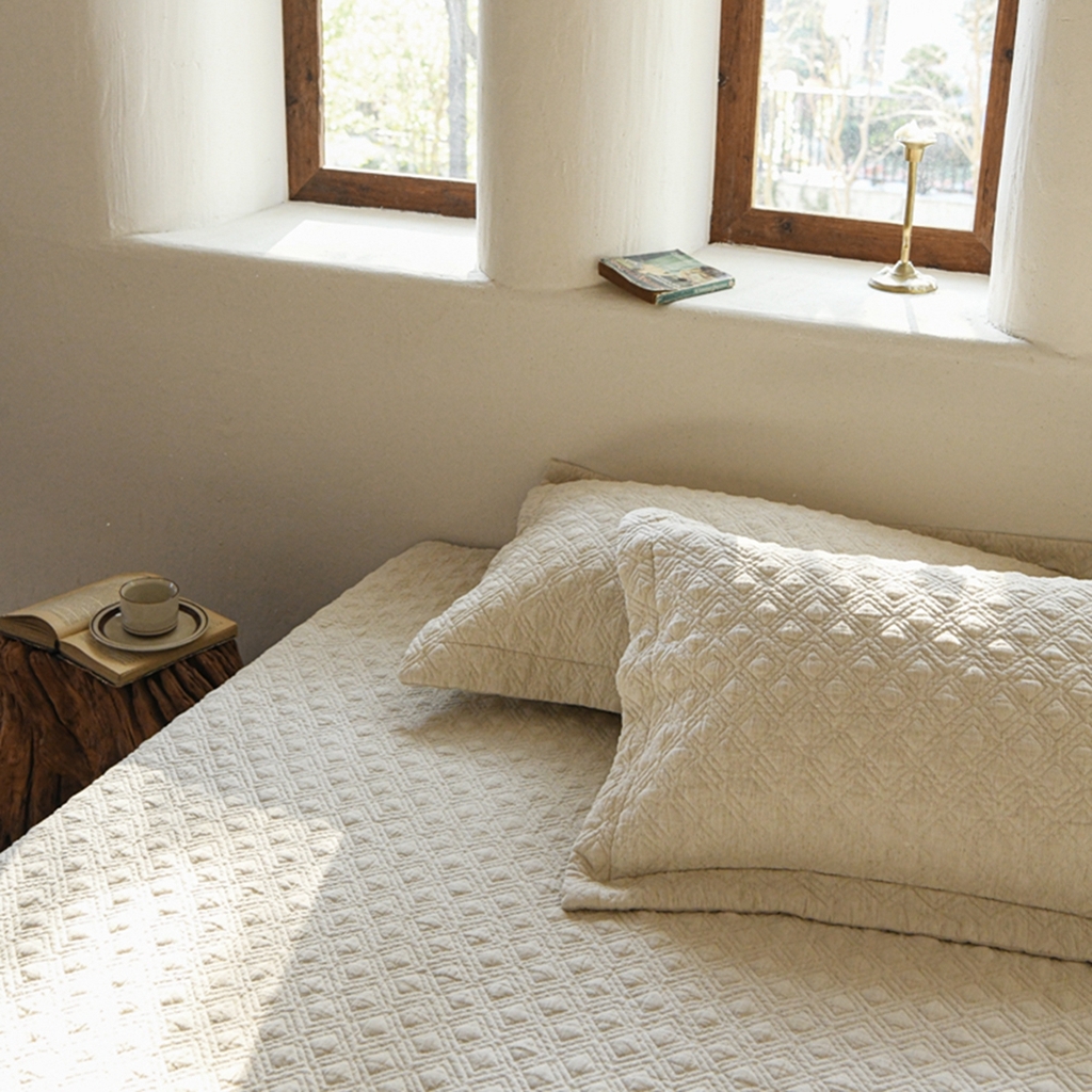 91家纺网 家纺一手货源 找家纺 （总）简家居 2025新款亲肤舒适棉麻床盖三件套