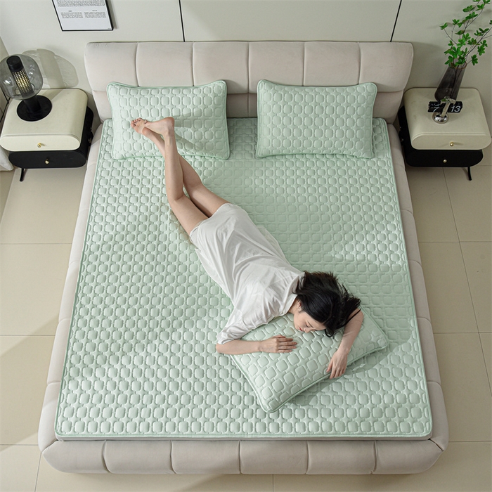 91家纺网 家纺一手货源 找家纺 布卢姆床垫 2025年新款A类12mm加厚乳胶凉席 青竹绿