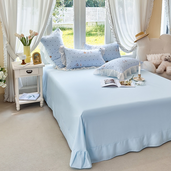 91家纺网 家纺一手货源 找家纺 梦莱斯 2025新款夏被四件套 萨摩耶-兰