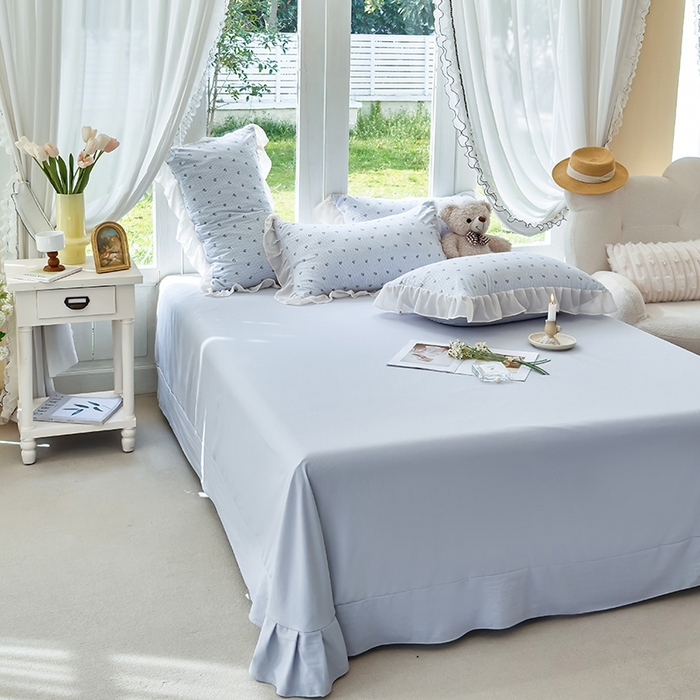 91家纺网 家纺一手货源 找家纺 梦莱斯 2025新款夏被四件套 格子爱心-绿