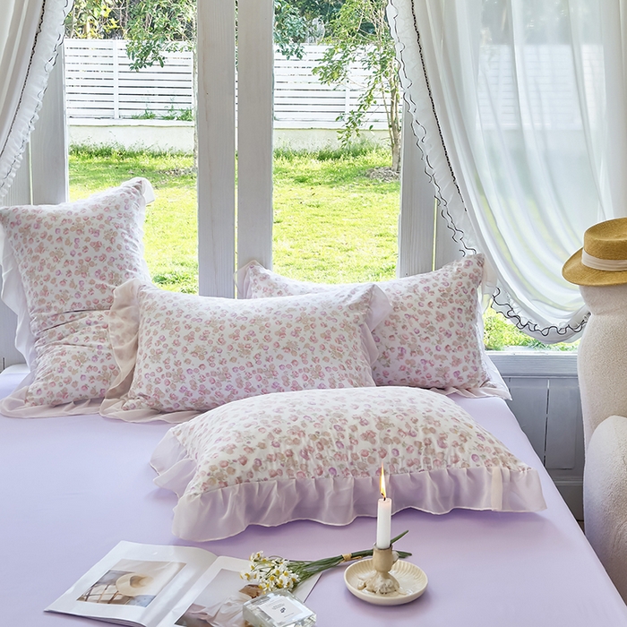 91家纺网 家纺一手货源 找家纺 梦莱斯 2025新款夏被四件套 花丛中-粉