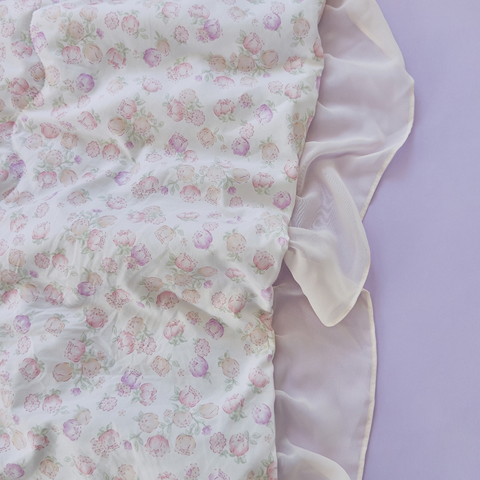 91家纺网 家纺一手货源 找家纺 梦莱斯 2025新款夏被四件套 花丛中-粉