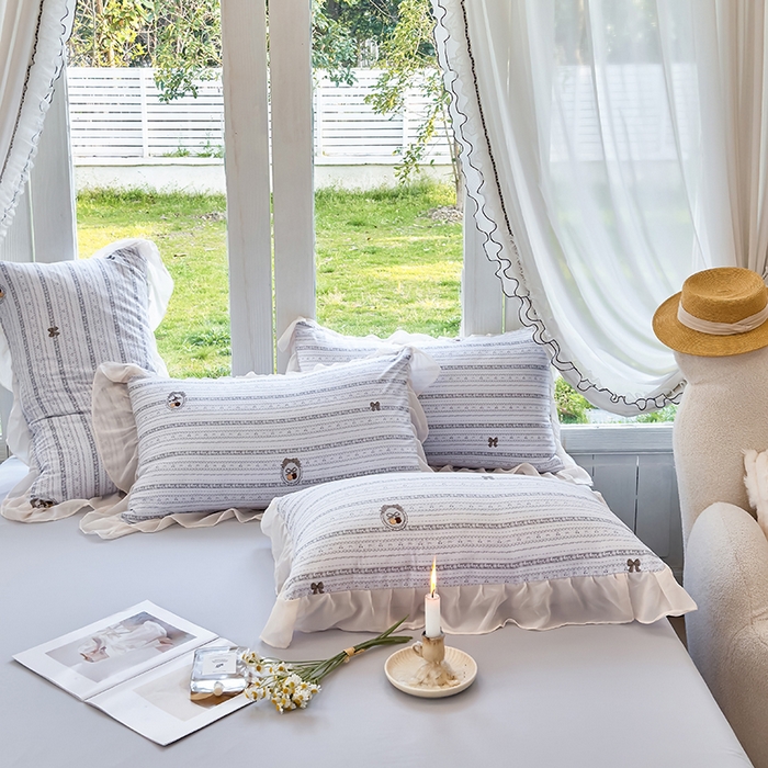 91家纺网 家纺一手货源 找家纺 梦莱斯 2025新款夏被四件套 花非花-灰