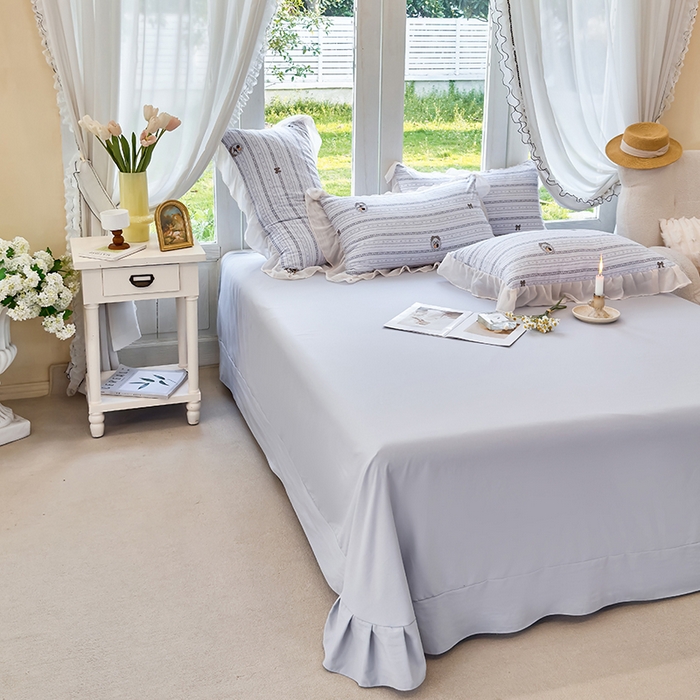 91家纺网 家纺一手货源 找家纺 梦莱斯 2025新款夏被四件套 花非花-灰