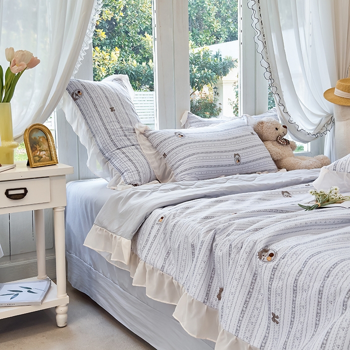 91家纺网 家纺一手货源 找家纺 梦莱斯 2025新款夏被四件套 花非花-灰