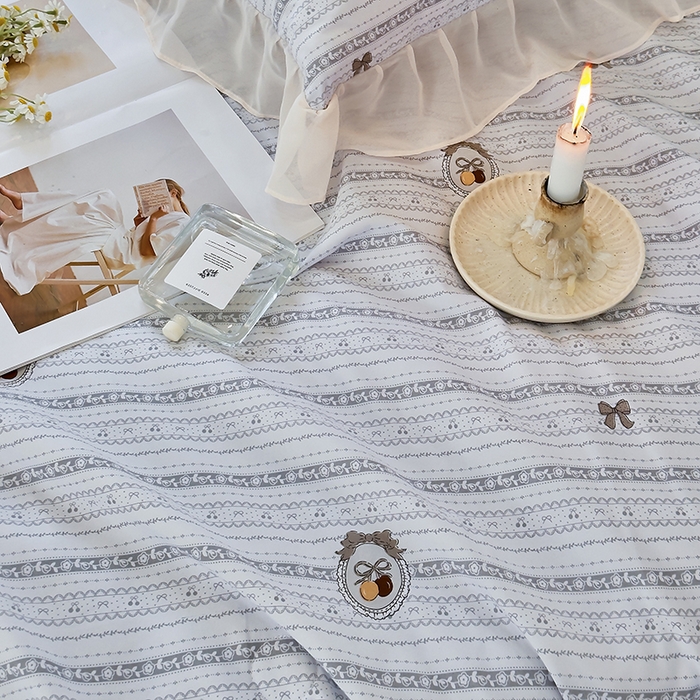 91家纺网 家纺一手货源 找家纺 梦莱斯 2025新款夏被四件套 花非花-灰