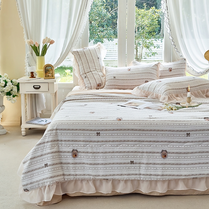 91家纺网 家纺一手货源 找家纺 梦莱斯 2025新款夏被四件套 花非花-绿