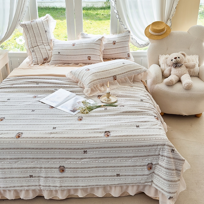 91家纺网 家纺一手货源 找家纺 梦莱斯 2025新款夏被四件套 花非花-绿