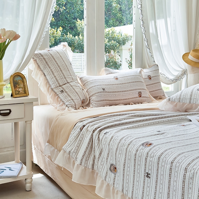 91家纺网 家纺一手货源 找家纺 梦莱斯 2025新款夏被四件套 花非花-绿