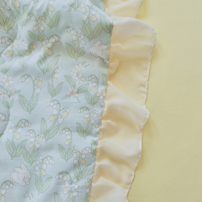 91家纺网 家纺一手货源 找家纺 梦莱斯 2025新款夏被四件套 铃兰花-白