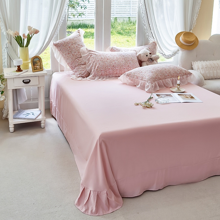 91家纺网 家纺一手货源 找家纺 梦莱斯 2025新款夏被四件套 玫瑰庄园-桔