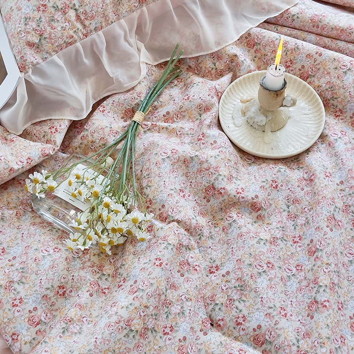 91家纺网 家纺一手货源 找家纺 梦莱斯 2025新款夏被四件套 玫瑰庄园-桔