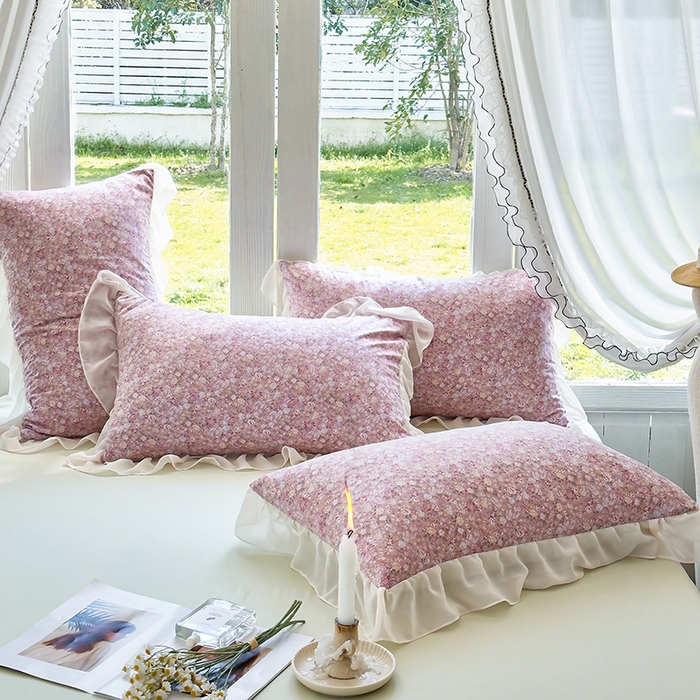 91家纺网 家纺一手货源 找家纺 梦莱斯 2025新款夏被四件套 玫瑰庄园豆沙