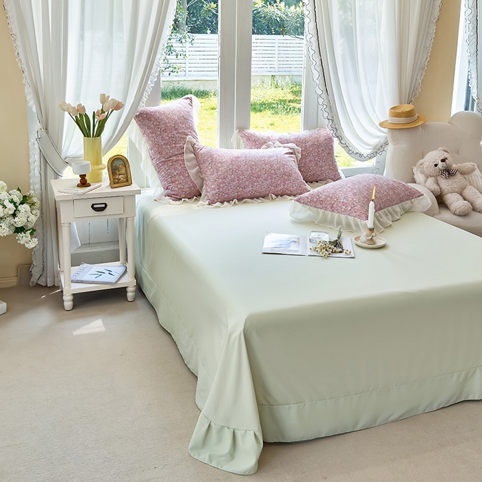 91家纺网 家纺一手货源 找家纺 梦莱斯 2025新款夏被四件套 玫瑰庄园豆沙