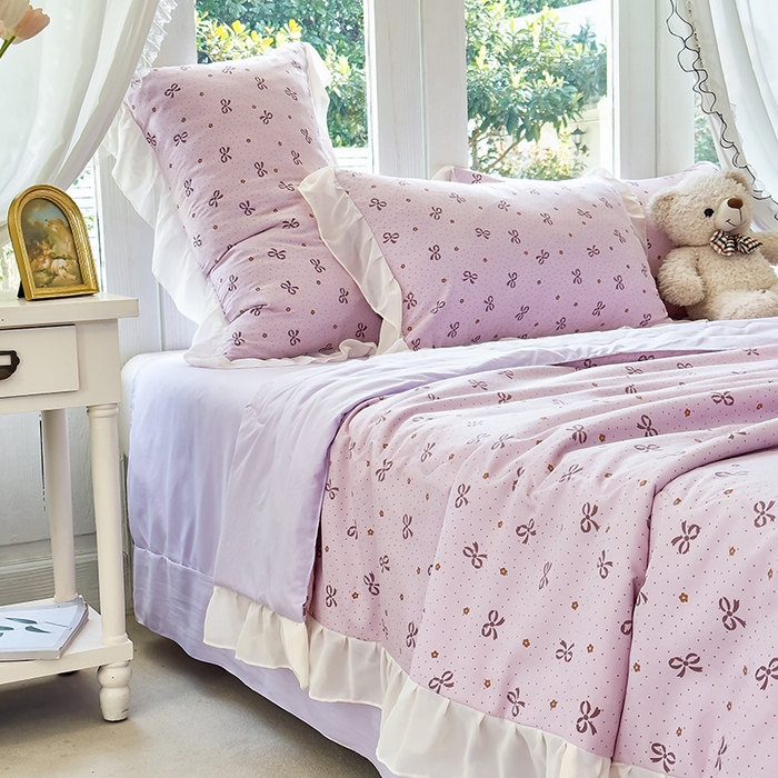 91家纺网 家纺一手货源 找家纺 梦莱斯 2025新款夏被四件套 米妮-豆沙