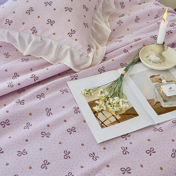 91家纺网 家纺一手货源 找家纺 梦莱斯 2025新款夏被四件套 米妮-豆沙