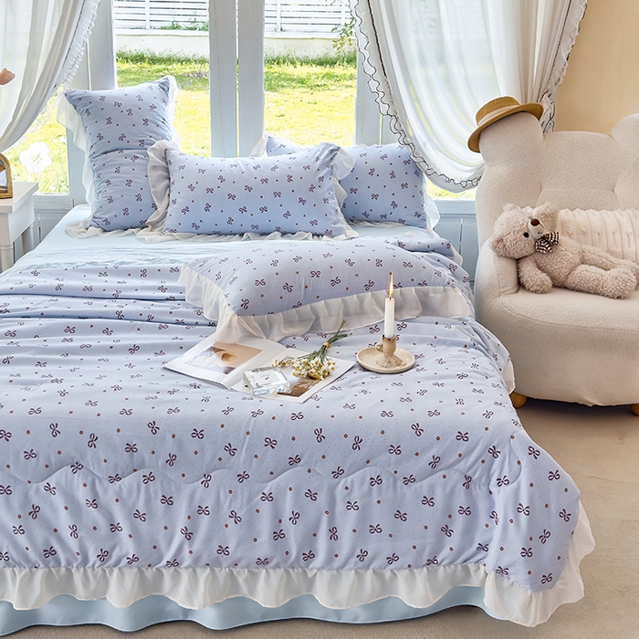 91家纺网 家纺一手货源 找家纺 梦莱斯 2025新款夏被四件套 米妮-兰