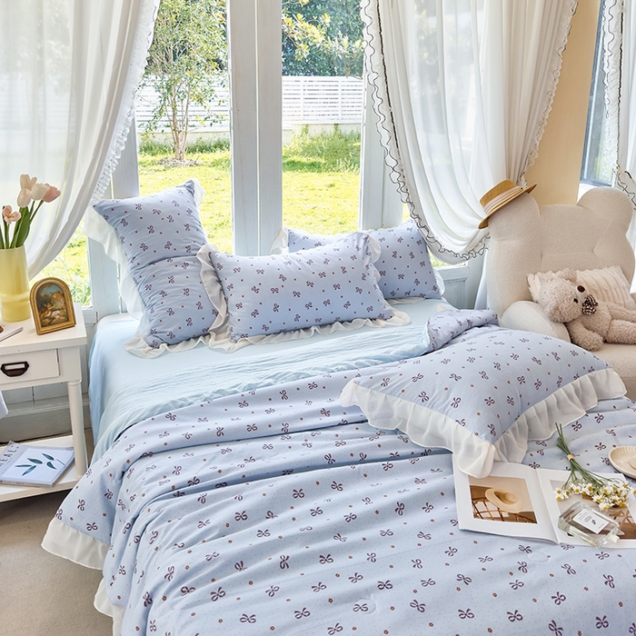 91家纺网 家纺一手货源 找家纺 梦莱斯 2025新款夏被四件套 米妮-兰