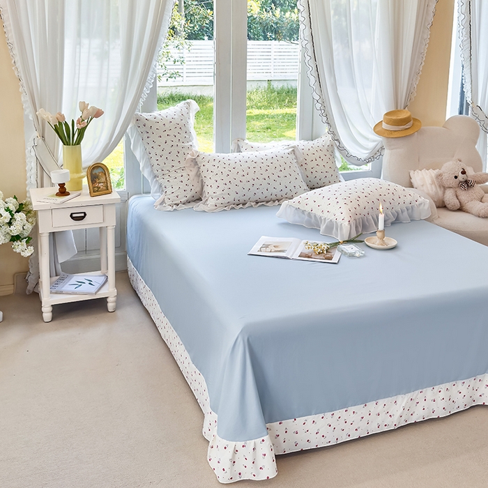 91家纺网 家纺一手货源 找家纺 梦莱斯 2025新款夏被四件套 木莲花-粉