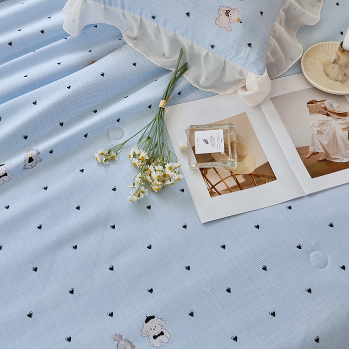 91家纺网 家纺一手货源 找家纺 梦莱斯 2025新款夏被四件套 萨摩耶-兰