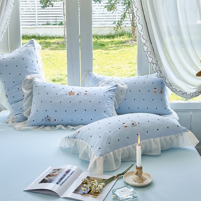 91家纺网 家纺一手货源 找家纺 梦莱斯 2025新款夏被四件套 萨摩耶-兰