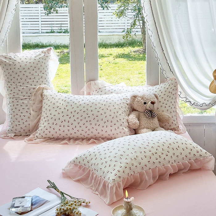 91家纺网 家纺一手货源 找家纺 梦莱斯 2025新款夏被四件套 小樱桃-豆沙