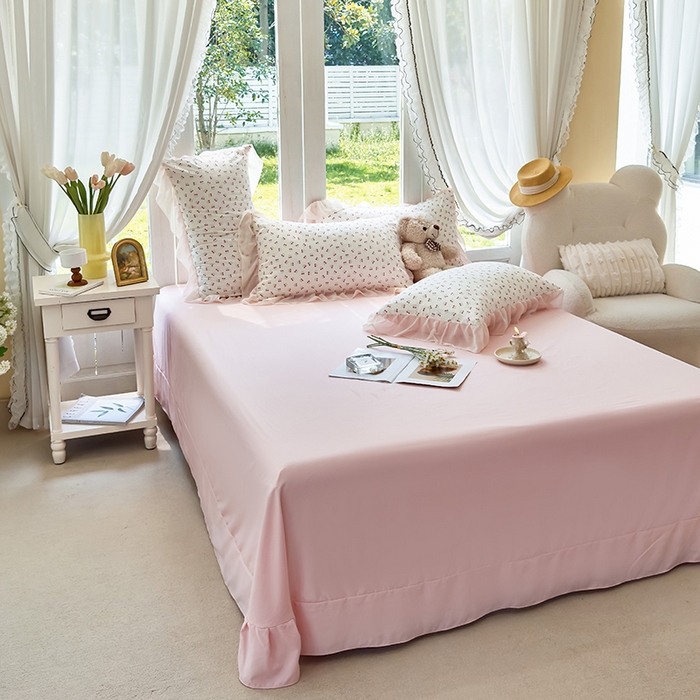 91家纺网 家纺一手货源 找家纺 梦莱斯 2025新款夏被四件套 小樱桃-豆沙