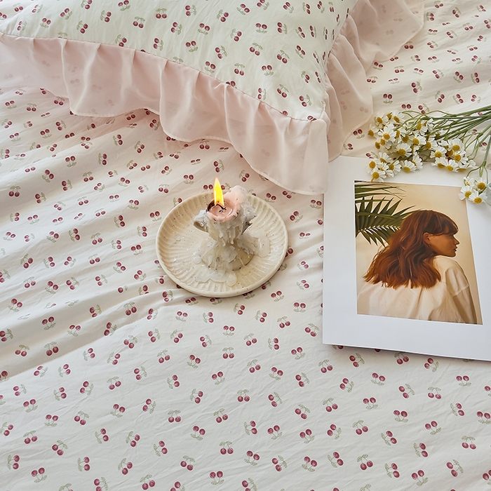 91家纺网 家纺一手货源 找家纺 梦莱斯 2025新款夏被四件套 小樱桃-豆沙