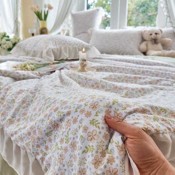 91家纺网 家纺一手货源 找家纺 梦莱斯 2025新款夏被四件套 星蔓-桔