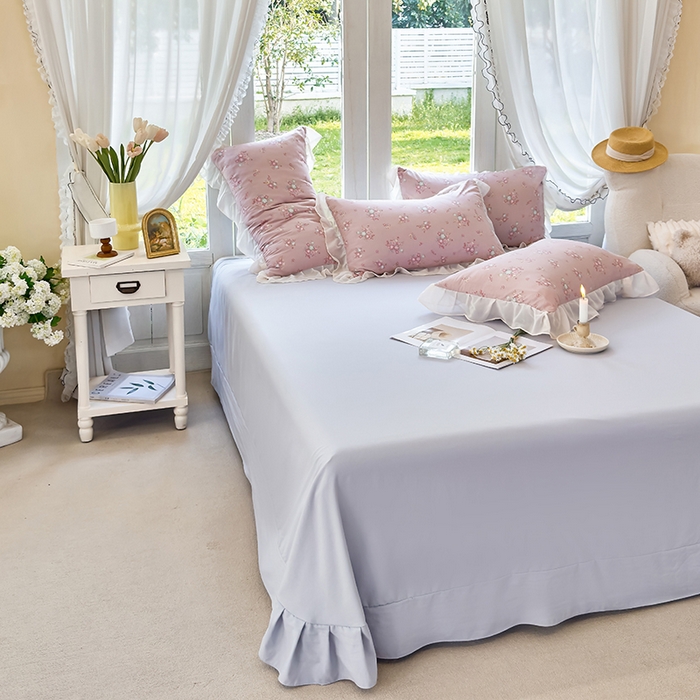 91家纺网 家纺一手货源 找家纺 梦莱斯 2025新款夏被四件套 雪松豆沙