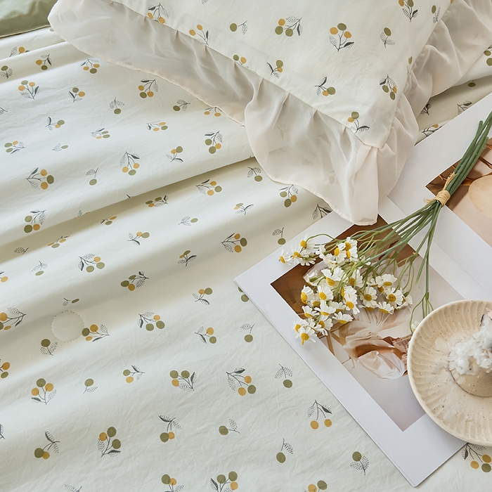 91家纺网 家纺一手货源 找家纺 梦莱斯 2025新款夏被四件套 樱草-绿