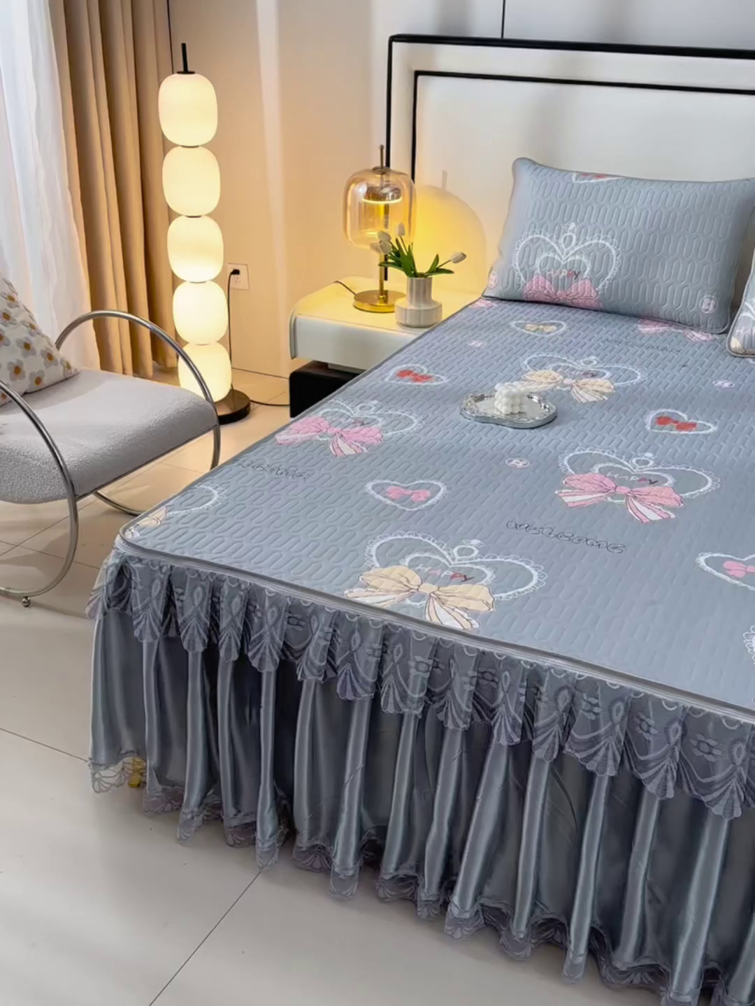 91家纺网 家纺一手货源 找家纺 （总）牵依 2025新款胶质可拆卸床裙凉席席子