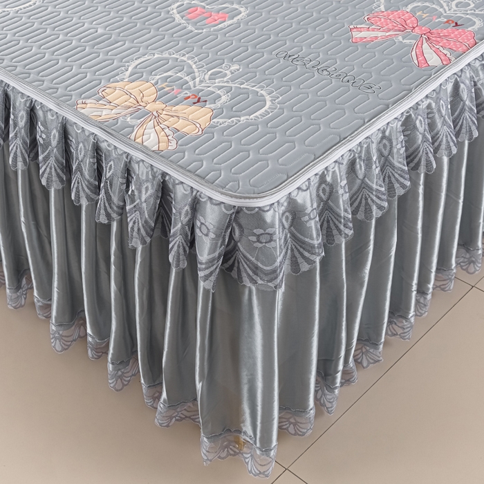 91家纺网 家纺一手货源 找家纺 （总）牵依 2025新款胶质可拆卸床裙凉席席子