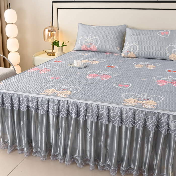 91家纺网 家纺一手货源 找家纺 （总）牵依 2025新款胶质可拆卸床裙凉席席子