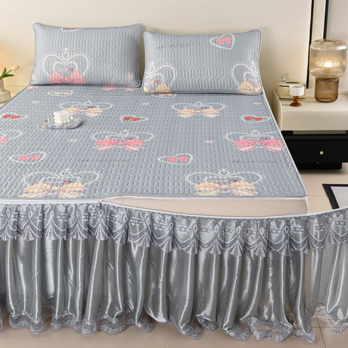 91家纺网 家纺一手货源 找家纺 （总）牵依 2025新款胶质可拆卸床裙凉席席子