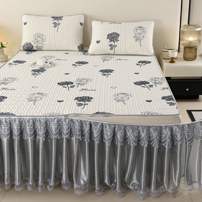 91家纺网 家纺一手货源 找家纺 （总）牵依 2025新款胶质可拆卸床裙凉席席子