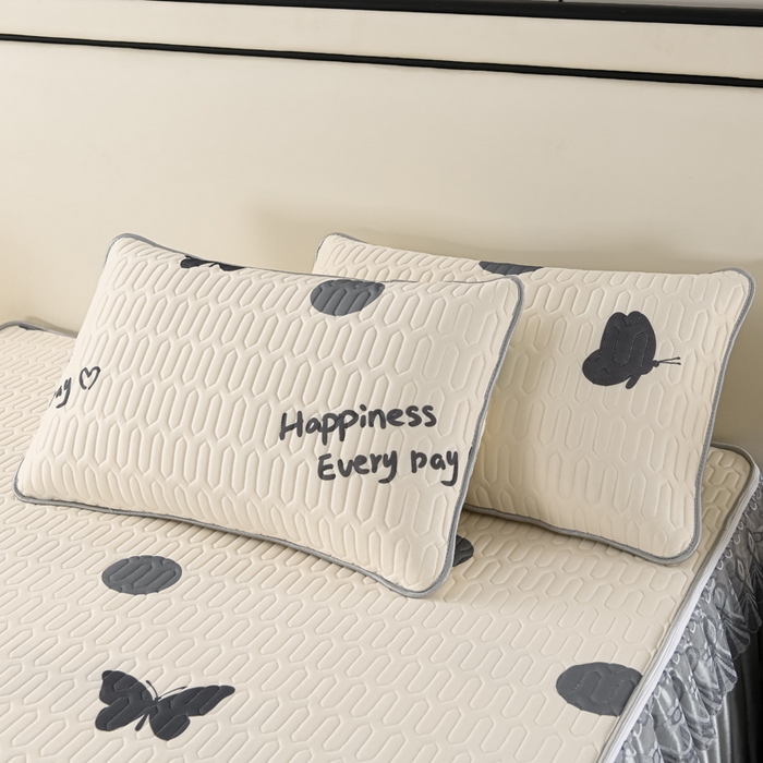 91家纺网 家纺一手货源 找家纺 牵依 2025新款胶质可拆卸床裙凉席席子 蝴蝶飞舞