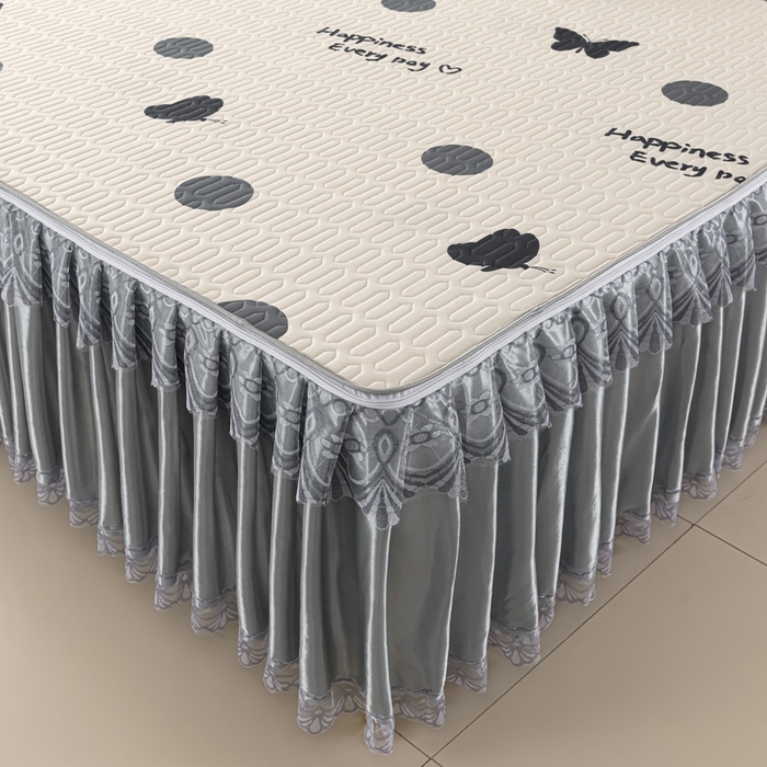 91家纺网 家纺一手货源 找家纺 牵依 2025新款胶质可拆卸床裙凉席席子 蝴蝶飞舞