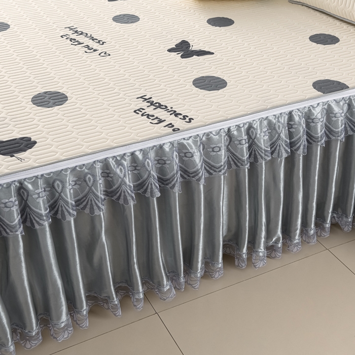 91家纺网 家纺一手货源 找家纺 牵依 2025新款胶质可拆卸床裙凉席席子 蝴蝶飞舞