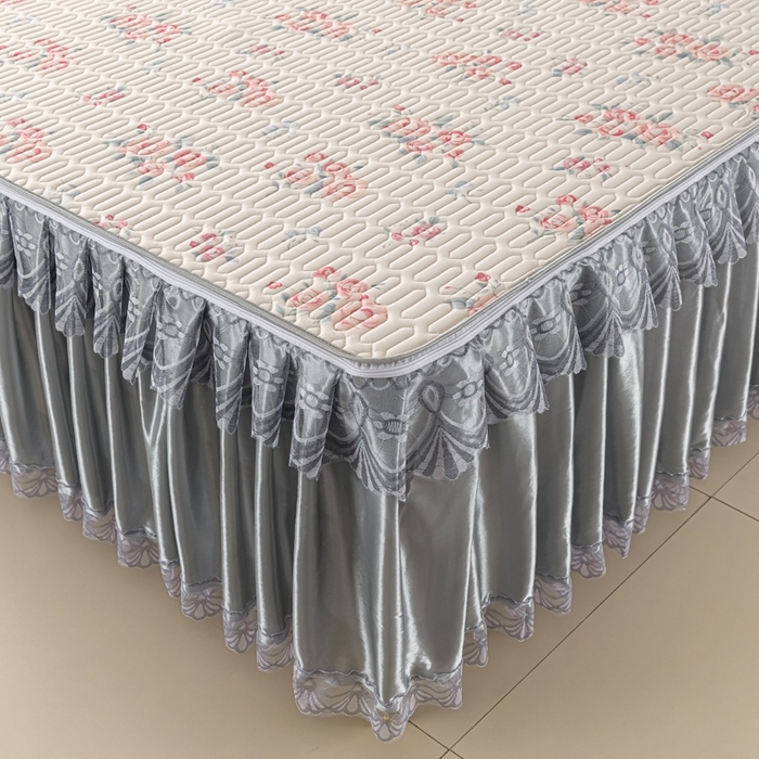 91家纺网 家纺一手货源 找家纺 牵依 2025新款胶质可拆卸床裙凉席席子 花季