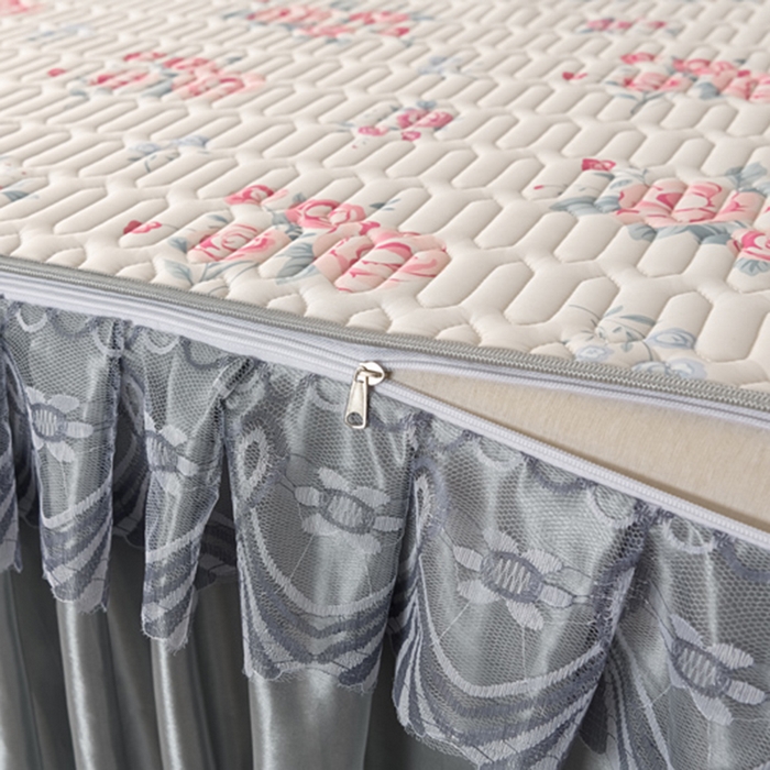 91家纺网 家纺一手货源 找家纺 牵依 2025新款胶质可拆卸床裙凉席席子 花季