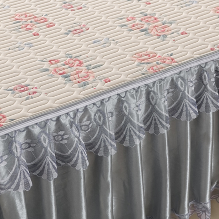 91家纺网 家纺一手货源 找家纺 牵依 2025新款胶质可拆卸床裙凉席席子 花季