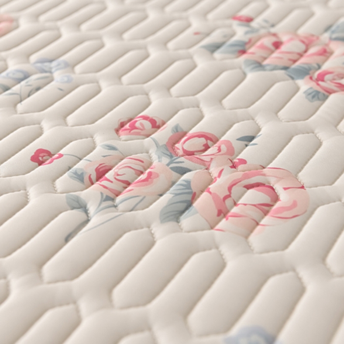 91家纺网 家纺一手货源 找家纺 牵依 2025新款胶质可拆卸床裙凉席席子 花季