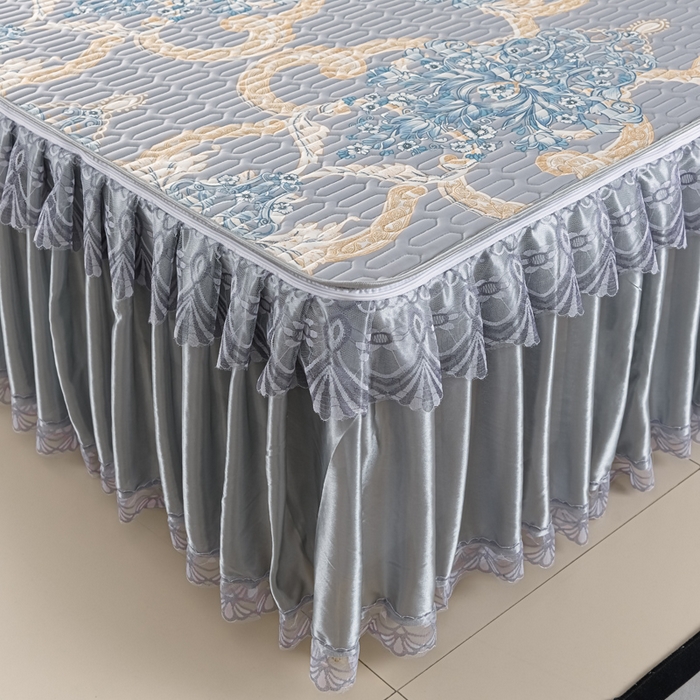 91家纺网 家纺一手货源 找家纺 牵依 2025新款胶质可拆卸床裙凉席席子 克拉恋人