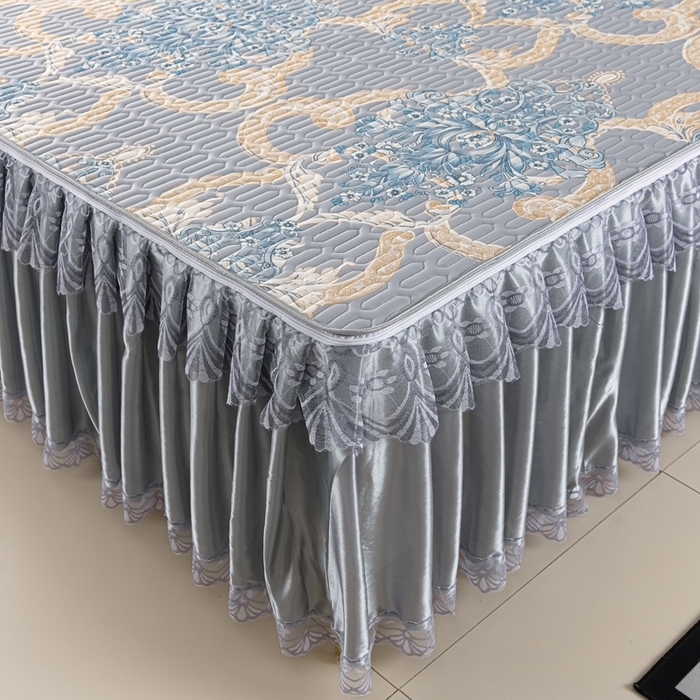 91家纺网 家纺一手货源 找家纺 牵依 2025新款胶质可拆卸床裙凉席席子 克拉恋人