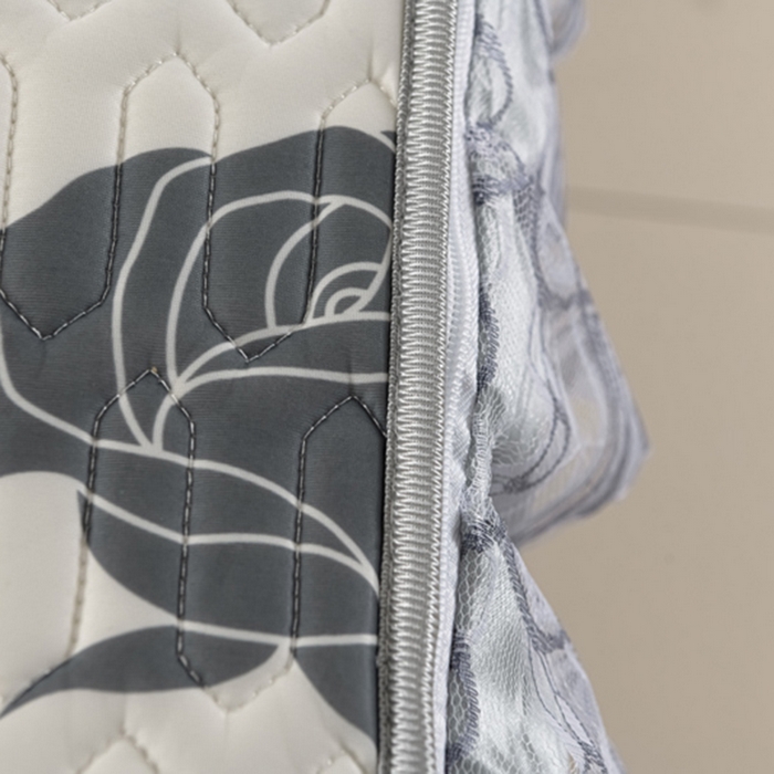 91家纺网 家纺一手货源 找家纺 牵依 2025新款胶质可拆卸床裙凉席席子 玫瑰