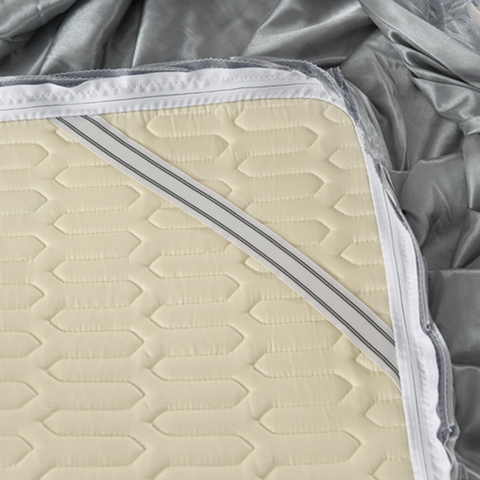 91家纺网 家纺一手货源 找家纺 牵依 2025新款胶质可拆卸床裙凉席席子 玫瑰