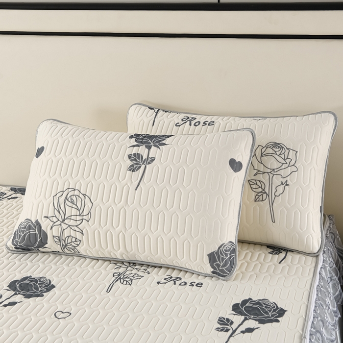 91家纺网 家纺一手货源 找家纺 牵依 2025新款胶质可拆卸床裙凉席席子 玫瑰