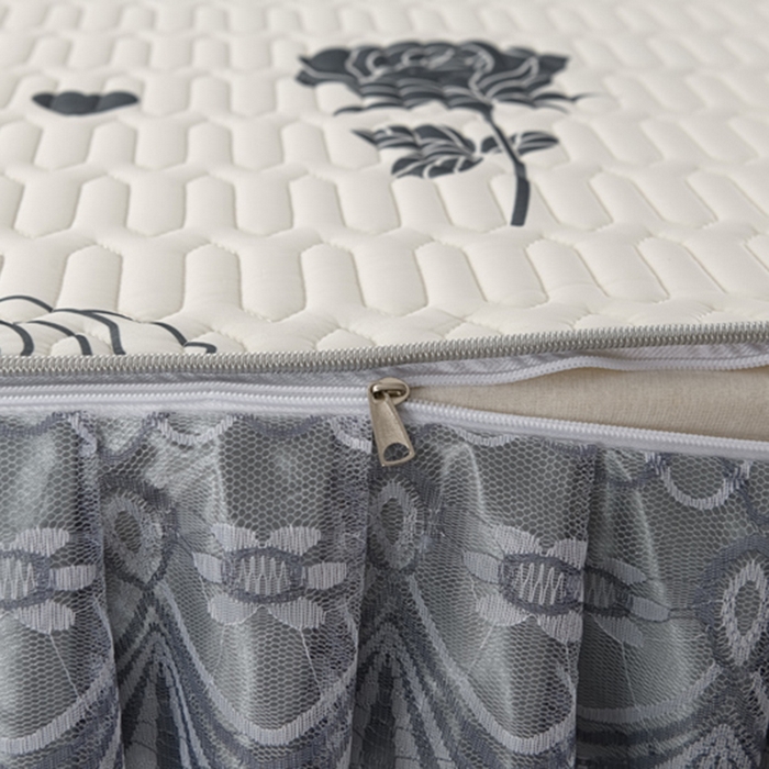 91家纺网 家纺一手货源 找家纺 牵依 2025新款胶质可拆卸床裙凉席席子 玫瑰