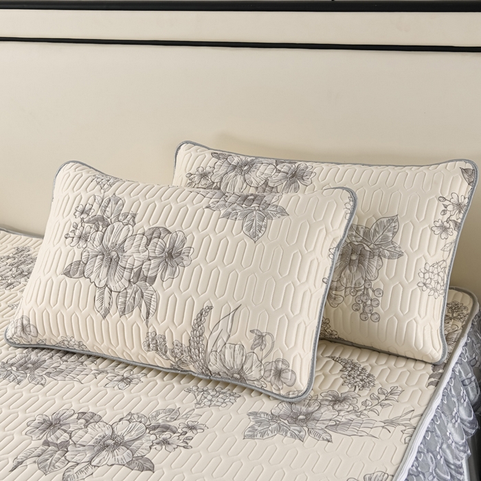 91家纺网 家纺一手货源 找家纺 牵依 2025新款胶质可拆卸床裙凉席席子 米亚花朵